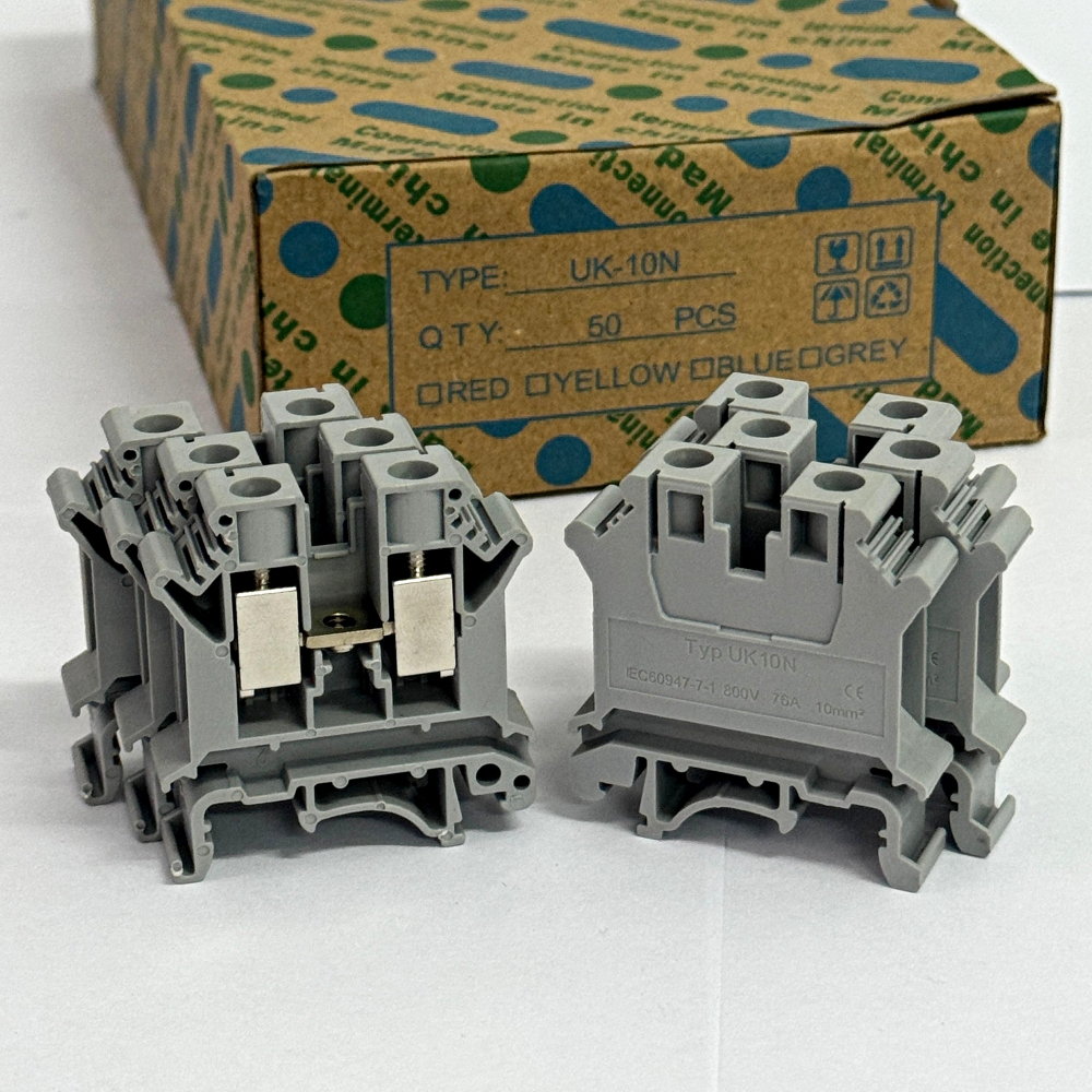 เทอร์มินอลบล็อก Din Rail UK10N / UK-10N 800V 76A