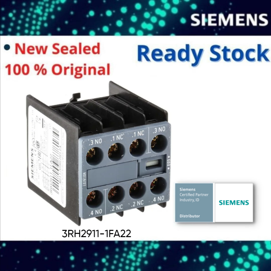 Siemens 3RH2911-1FA22 สวิตช์เสริมด้านหน้า 2 NO + 2 NC