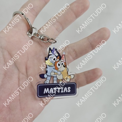GANTUNGAN BLUEY และ BINGO KEYCHAINS / BLUEY / BINGO / MUFFY / BLUEY และ BINGO / CUSTOM NAME GANCI / 