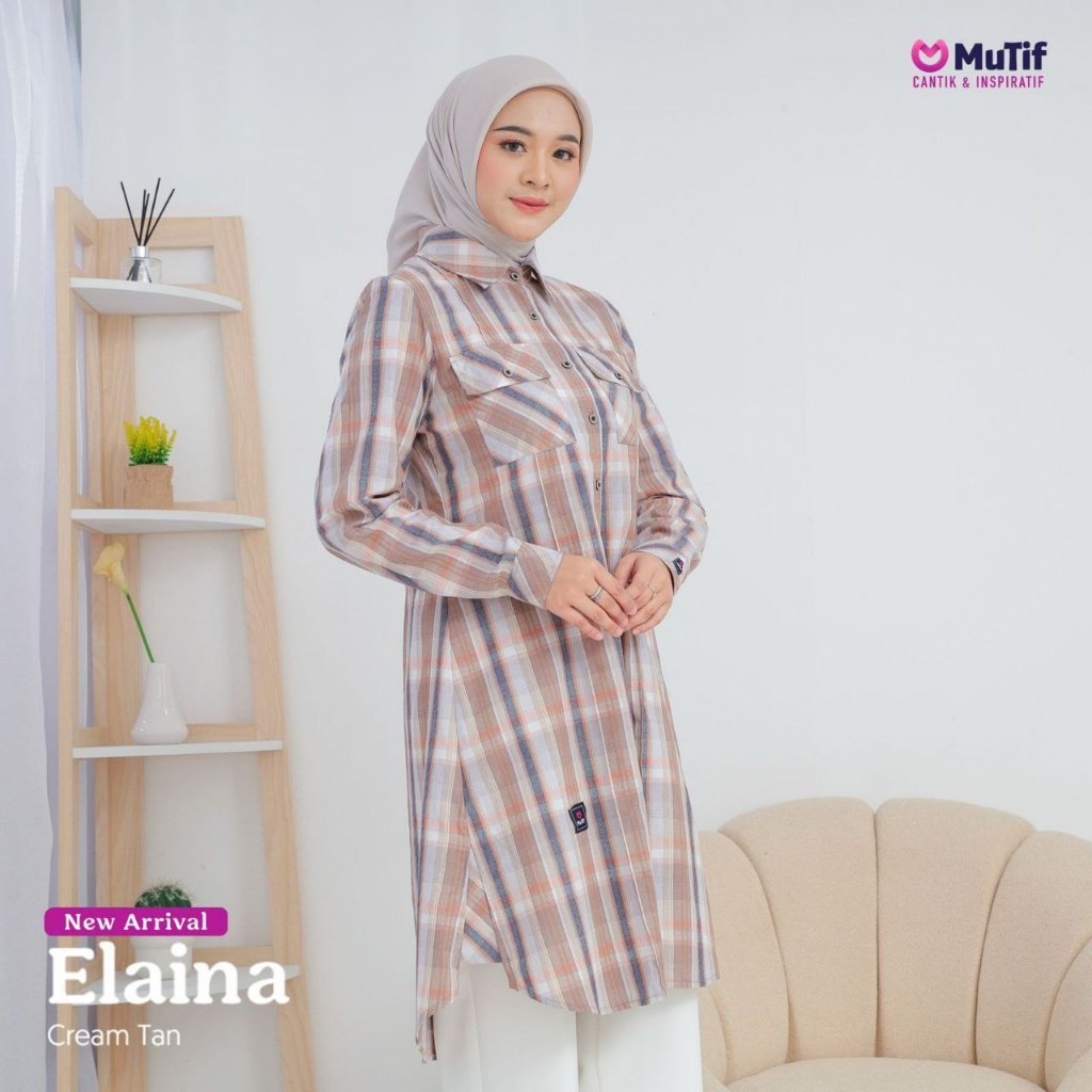 TUNIC MUTIF Elaina Cream Tan - Tosca Taupe - Red Skin / MuTif Top / เสื้อมุสลิม - shafeeaofficial