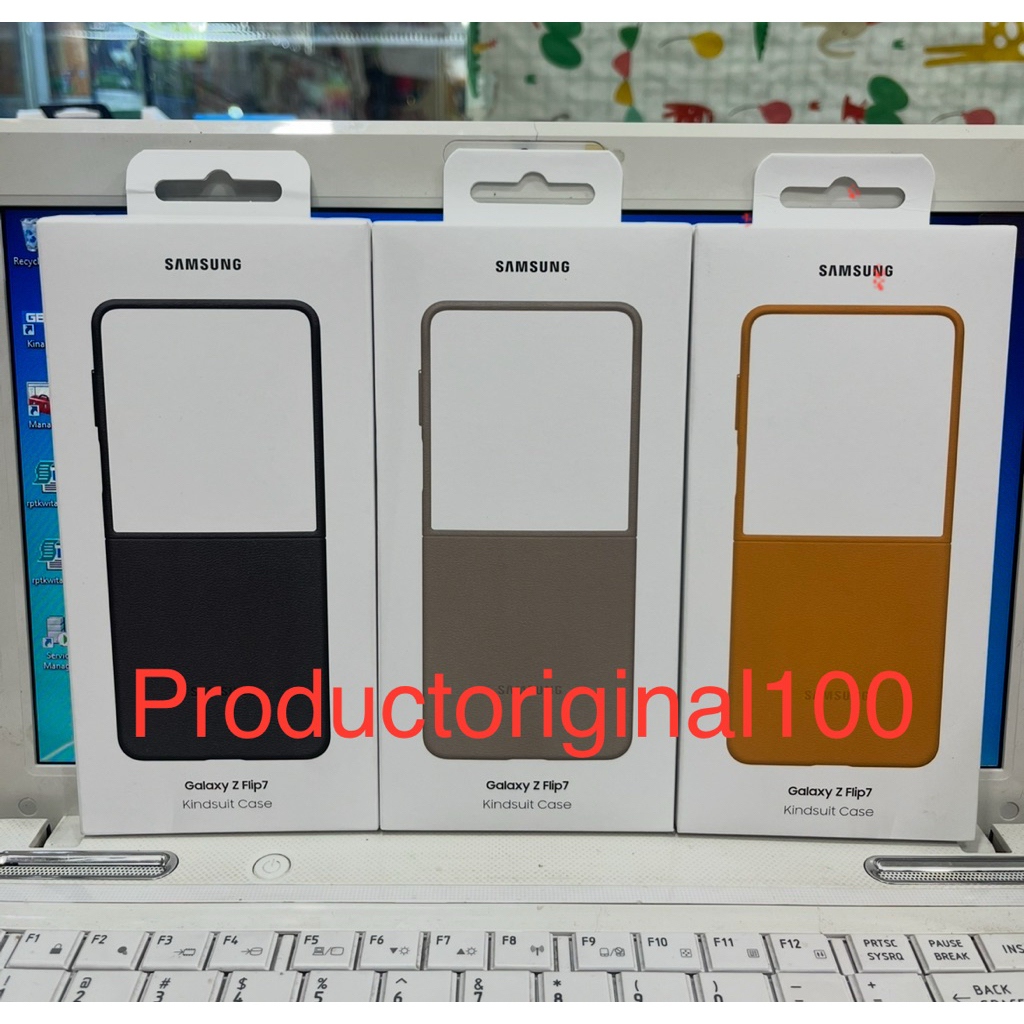 Original Samsung Galaxy Z Flip 7 Kinsuit Case Leather Flip7 - Camel