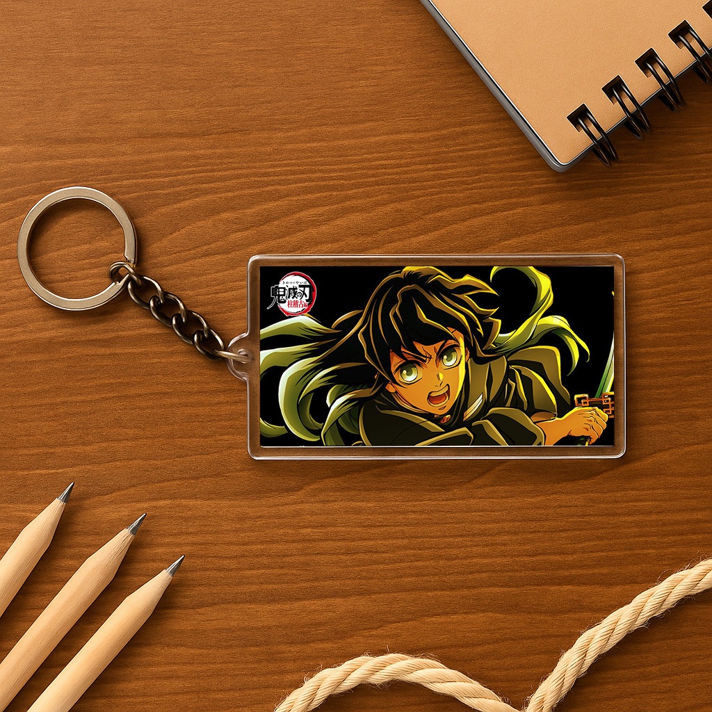 GANTUNGAN อะนิเมะ Kimetsu ไม่มี Yaiba Tanjiro Giyu Zenitsu พวงกุญแจสําหรับรถจักรยานยนต์/กุญแจรถและพว