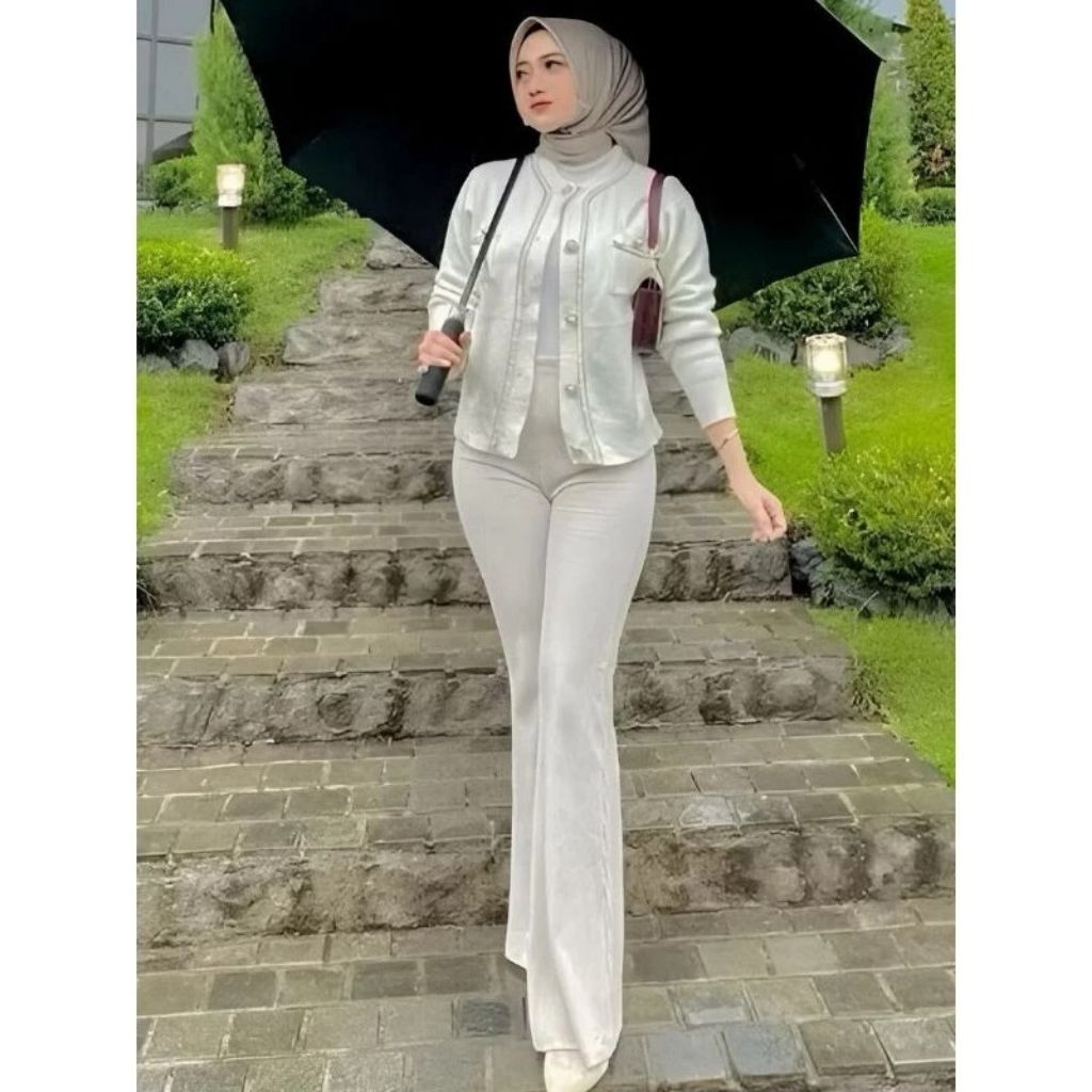 Fit และ Flare กางเกง Cutbray Scuba Highwaist ยืดวัสดุยืดหยุ่นผู้หญิง Culottes Cutbray Scub