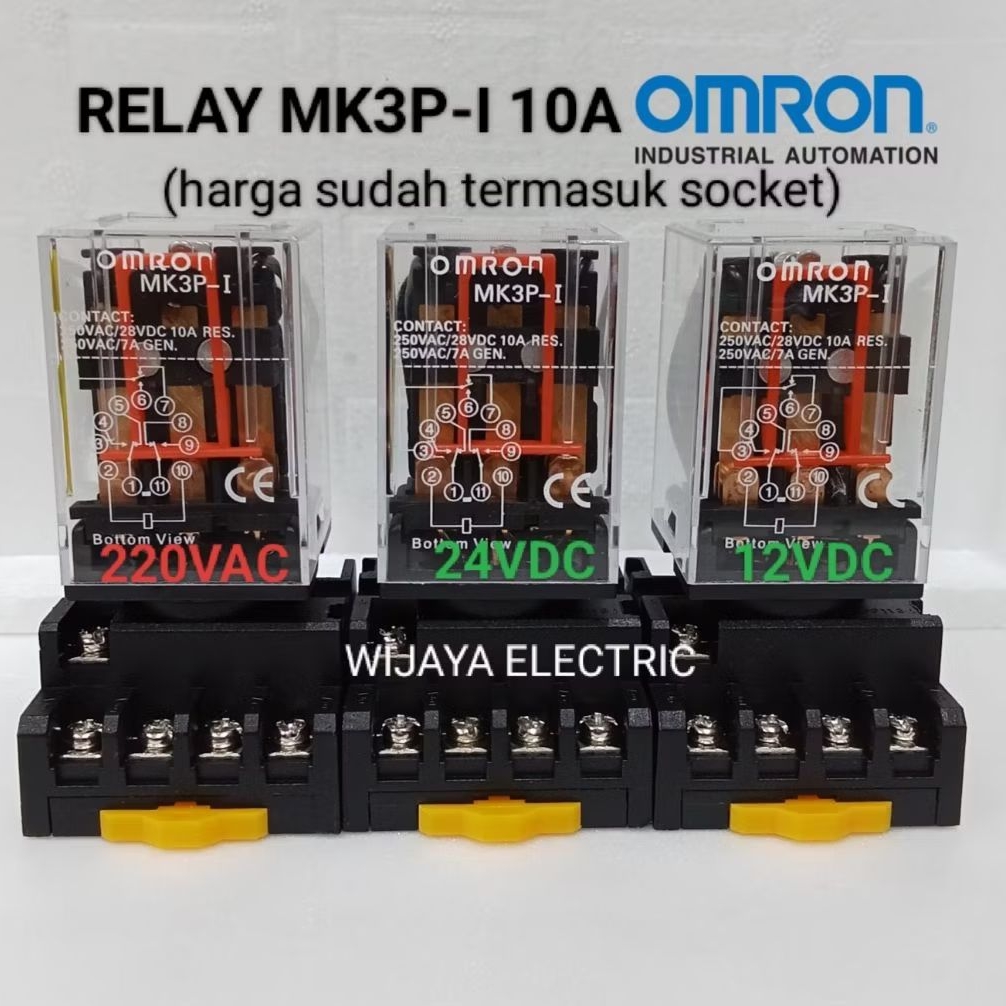 Omron mk3 mk3p 220v mk3p-i 220vac 10a รีเลย์รวมซ็อกเก็ต