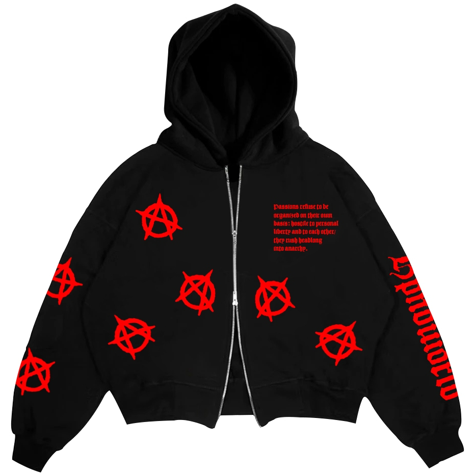 HPND - OVERSIZE DOUBLE ZIPPER BOXY HOODIE JACKET - PASSION