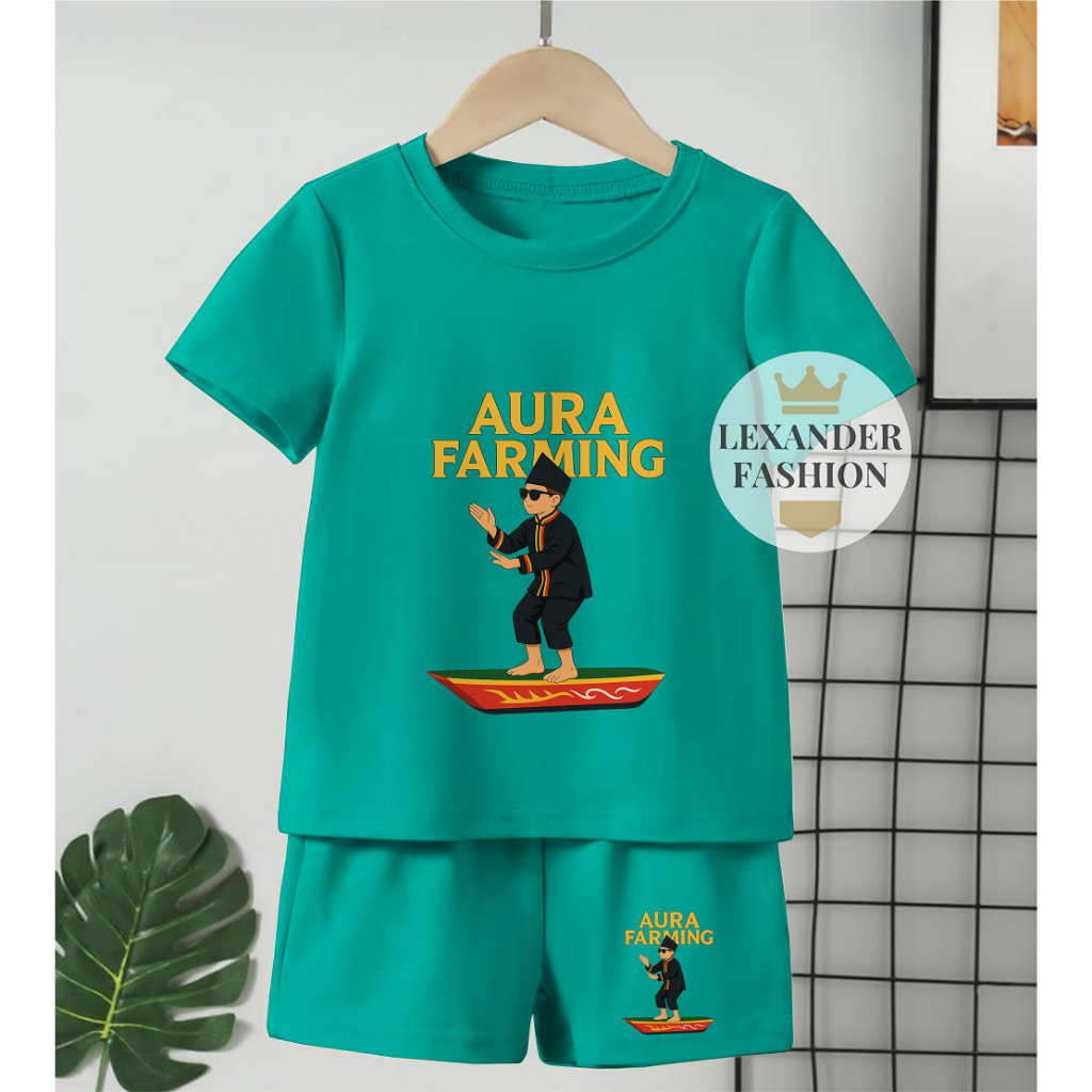 Lexander ชุดแฟชั่นสําหรับเด็กผู้ชายผู้หญิงตัวละครยอดนิยม AURA FARMING Dhika Image