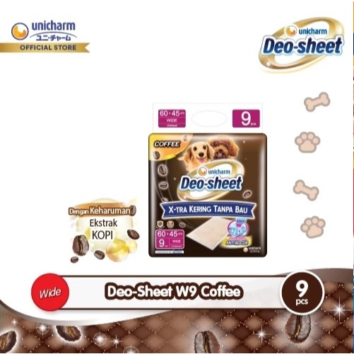 Unicharm Pet - Deo Sheet Wide W9/9pcs 60x45cm (COFFEE) FRESHPACK / Underpad Cage Mat / Dog Cat Pee M