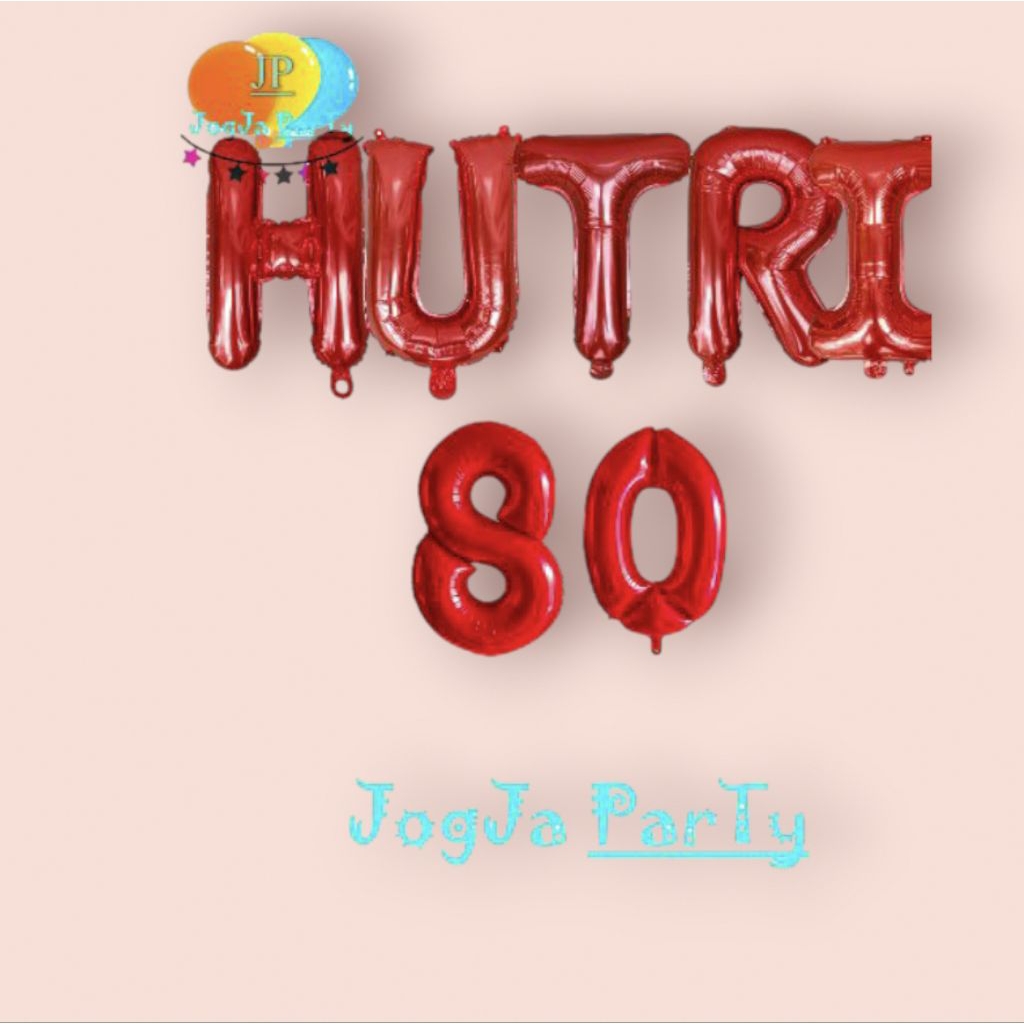 ลูกโป่งตัวอักษร RI 80th Anniversary ตกแต่งประกาศอิสรภาพ ตกแต่ง RI ใน jogja