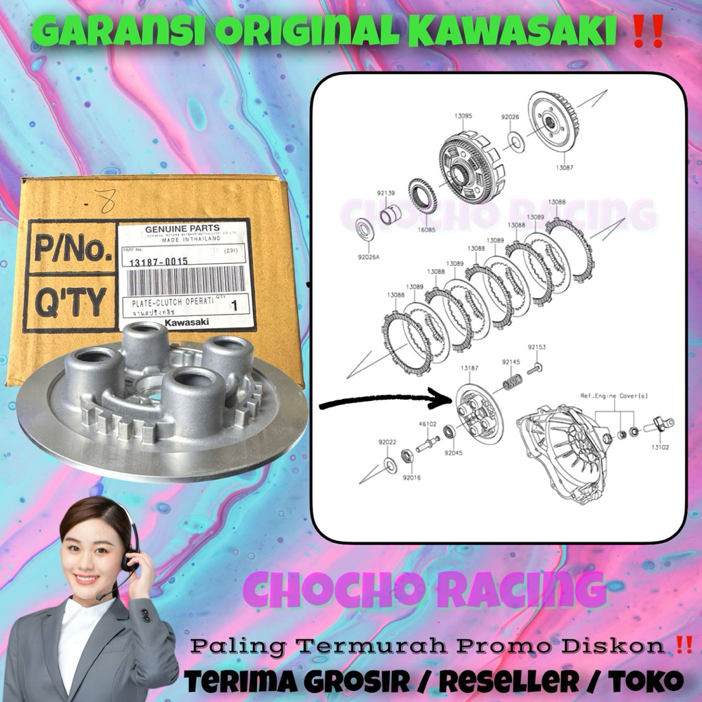 [0015] - 4-FOOT OPPONENT HOUSE CLUTCH PLATE HOLDER NINJA 250 คาร์บอนคาร์บอน N250R ORIGINAL KAWASAKI 