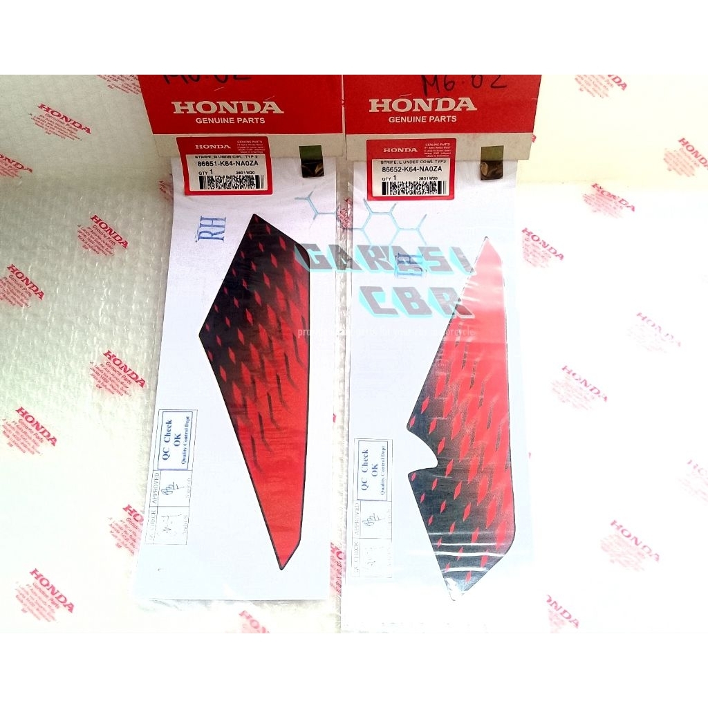 MERAH Stripe Under Cowl Type1 CBR 250R - Striping Sticker ตัวข้างล่าง CBR 250RR SP - สติ๊กเกอร์ใต้วั