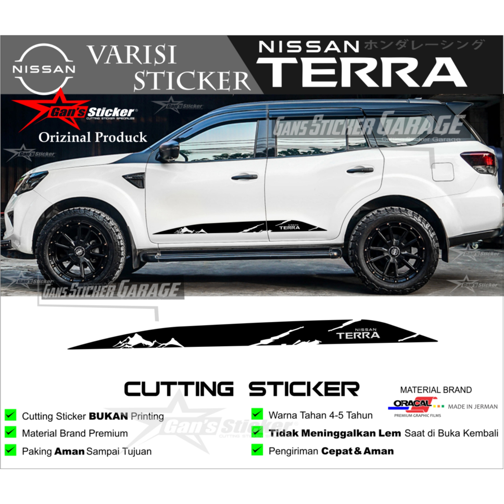 สติ๊กเกอร์ตัด Nissan Terra อุปกรณ์ตกแต่งประตูรถยนต์