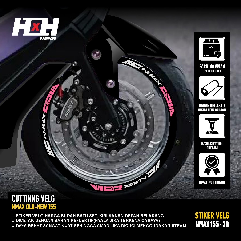 สติ๊กเกอร์ตัด yamaha Nmax 155 turbo เชื่อมต่อ Rim Variation Strip สติกเกอร์ 28