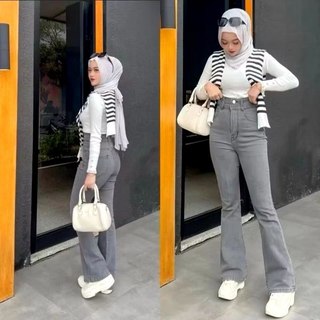 HW Cutbray Jeans Wanita-Celana Jeans Cutbray Strecht Kekinian-Streetch Premium Quality