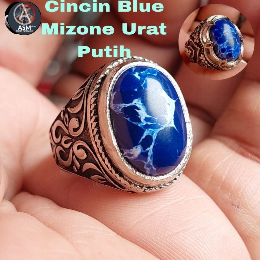 แหวนหินสีฟ้า Mizone หลอดเลือดดํา / Mizone Blue แฟนซี Lightning Fiber