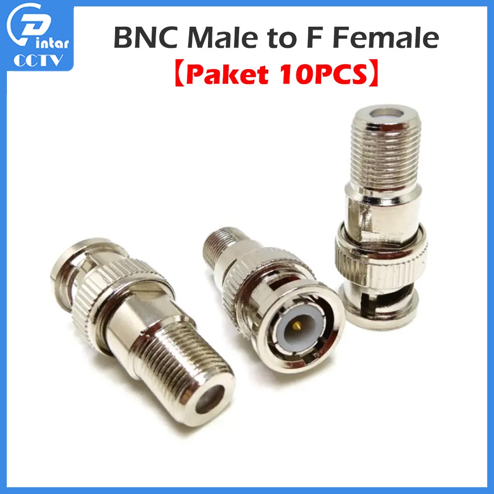 10 ชิ้น BNC DRAT Connector BNC ชาย F หญิง RF Coaxial Connector Coupler Converter สําหรับกล้องวงจรปิด