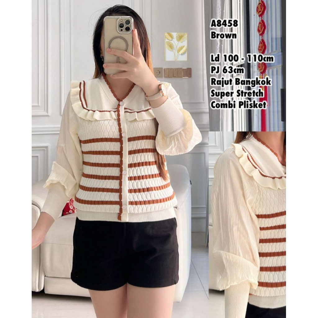 A8458 เสื้อถักนิตติ้งกรุงเทพ