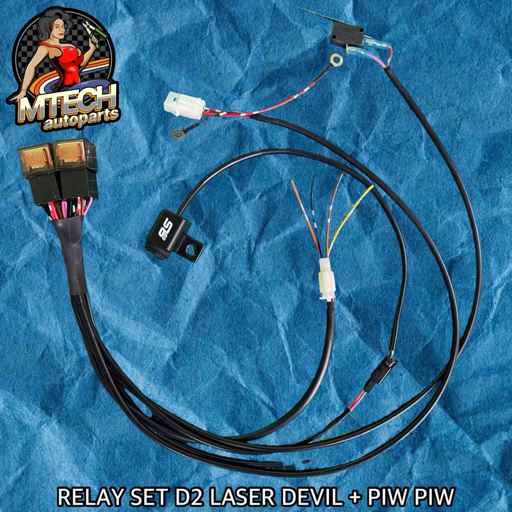 ชุดสายรีเลย์ D2 Mini Laser 2 โหมด + Devil Can Piw Piw & On Off Switch