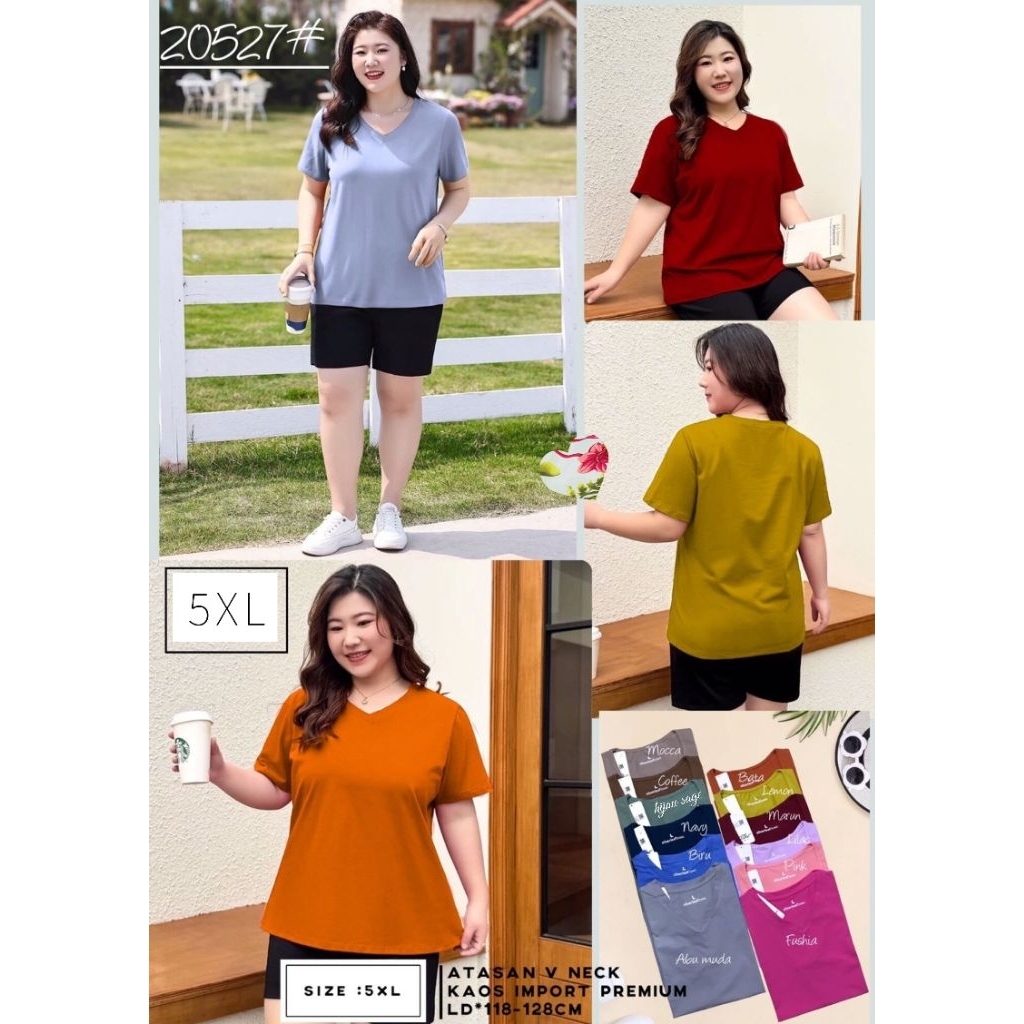 MS 20527 เสื้อยืด V คอพรีเมี่ยม 5xl นําเข้า