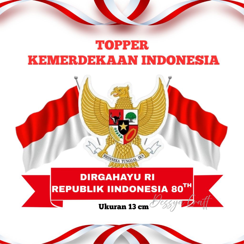 80TH Independence Anniversary Topper / Republic of Indence Theme Tumpeng ตกแต่ง / 80TH Republic of I