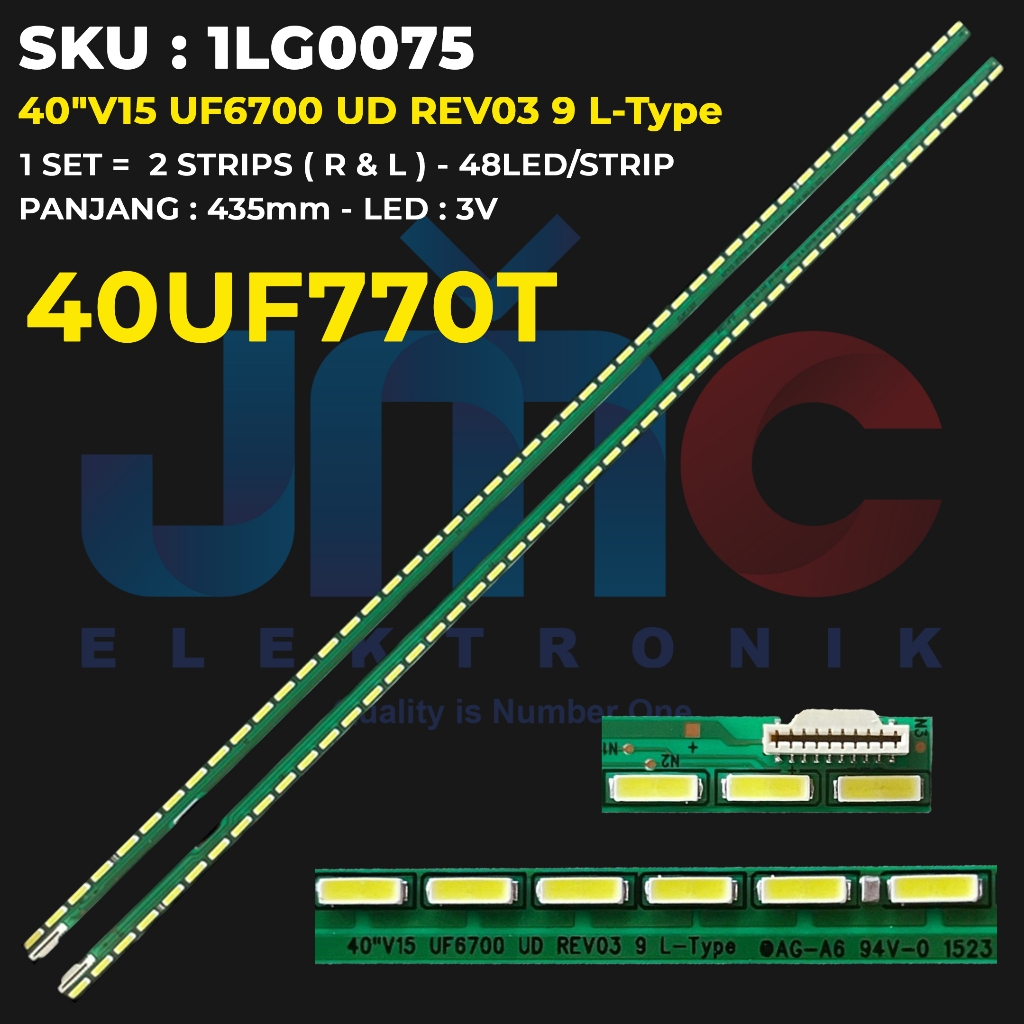 LG ไฟแบ็คไลท์ทีวี 40 นิ้ว 40UF770T 40"V15 UF6700 UD REV03 9 L-Type