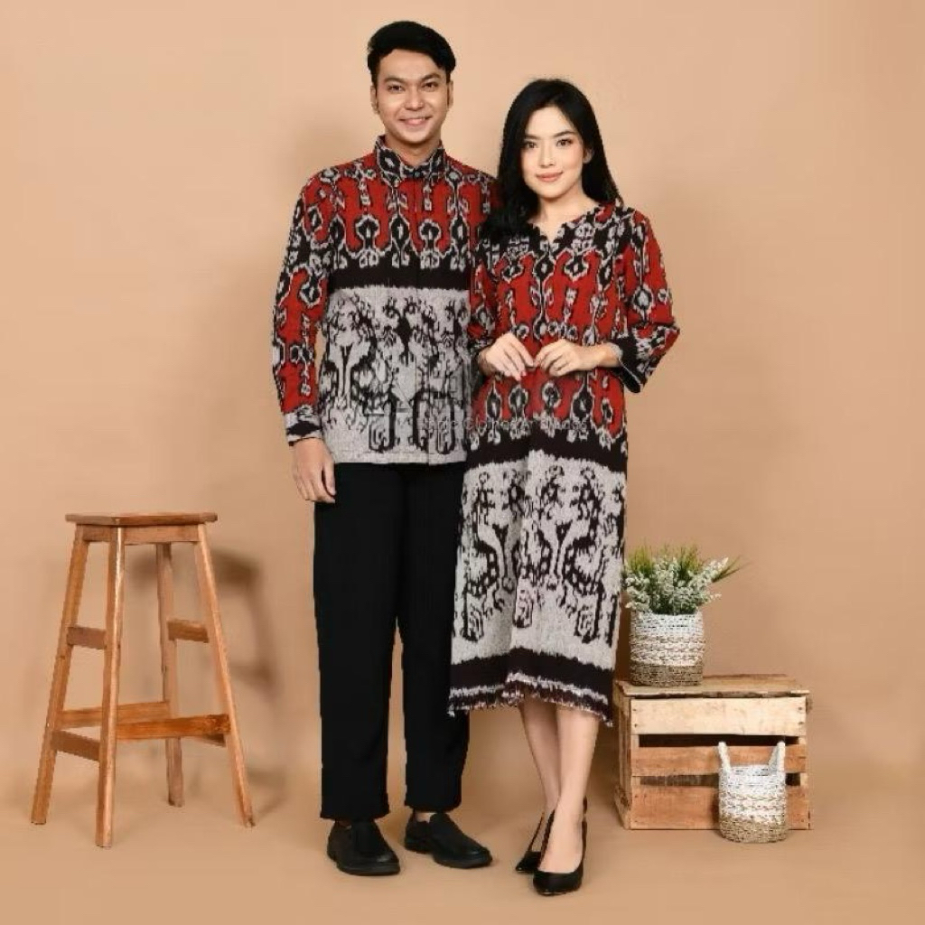 KEMEJA COUPLE WOVEN CLOTHES - SUMBA WOVEN COUPLE CLOTHES - WOVEN SIRIMBIT - WOVEN DRESS - WOVEN SHIR