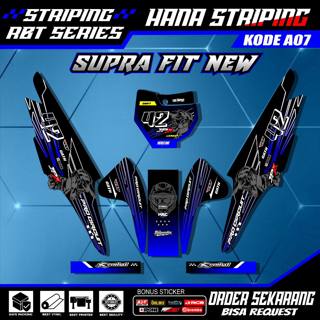 RBT SUPRA FIT ใหม่สติกเกอร์ SUPERMOTO ที่กําหนดเองแถบใหม่ล่าสุด HANA DESIGN 0