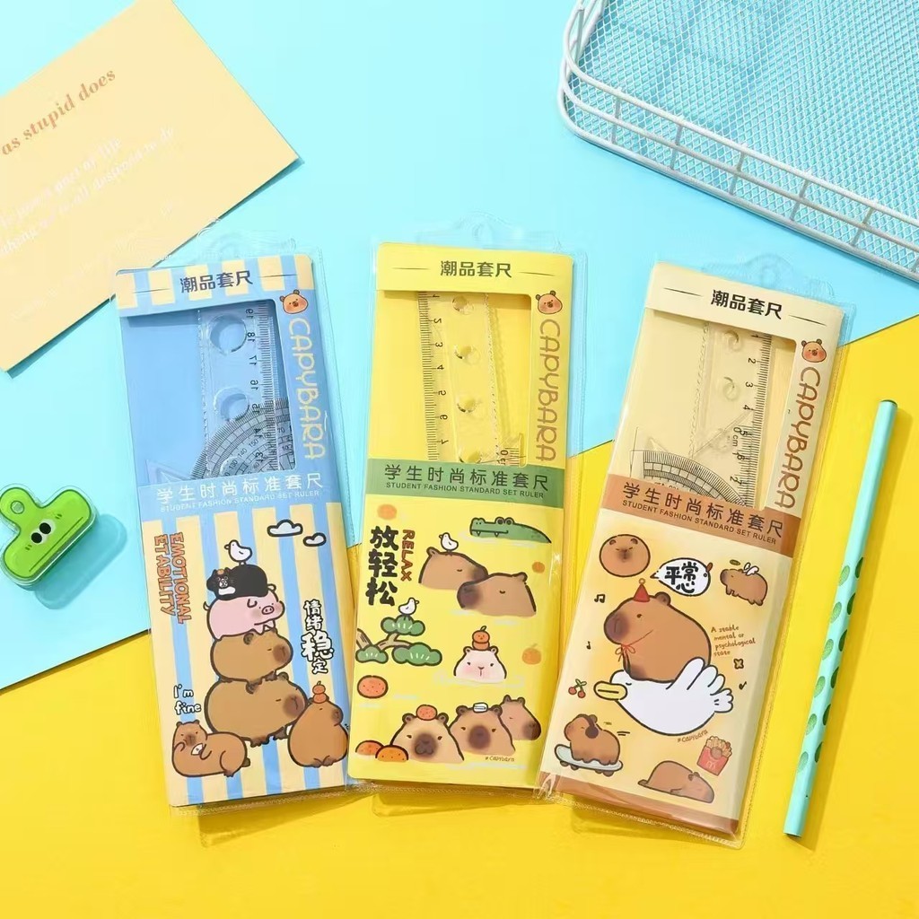 RULER / LINE / ภาชนะพลาสติก / ภาชนะพลาสติก / MOTIF RULER / SCHOOL RULER SET / RULER SET 117 CAPYBARA