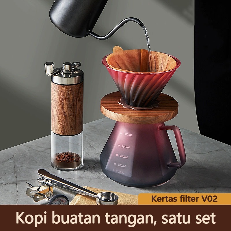 ชุดดริปกาแฟกรองกาแฟ Dripper V60 กาแฟ Server Driper กาแฟ v60 แก้วชากาแฟหม้อ / V60 กาต้มน้ํา - 400ml/6