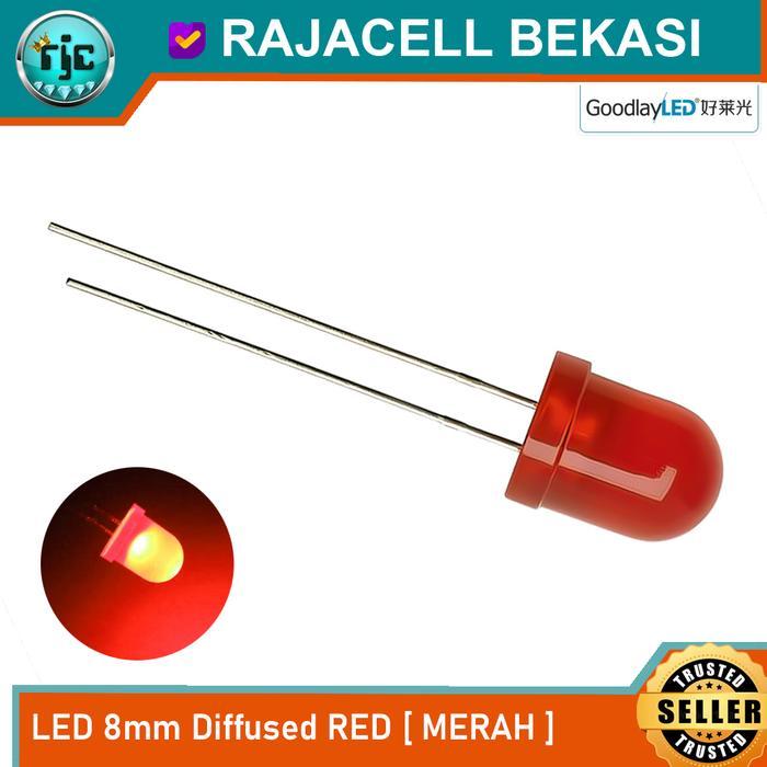 CAHAYA MERAH LED 8mm Diffused RED RED 2P Diffused Body RED Light คุณภาพสูง