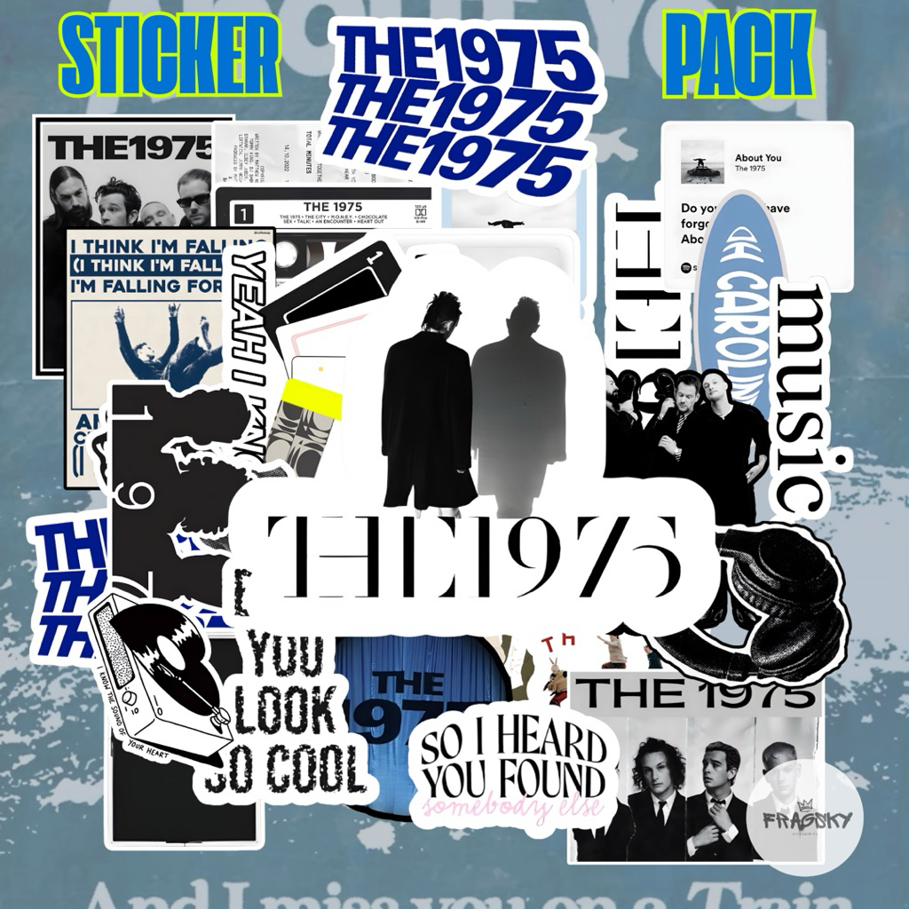 Fragsky - สติ๊กเกอร์พิเศษ 20 & 25 ชิ้น THE 1975 Band Artist Pack | สติ๊กเกอร์ เคลือบลามิเนต Doff & Glossy Kiss Cut กันน้ํา จางลง | สติ๊กเกอร์ความงาม Skena Kalcer ความงามตกแต่ง HP แล็ปท็อปหมวกกันน็อคเครื่องเขียนกระดาษ