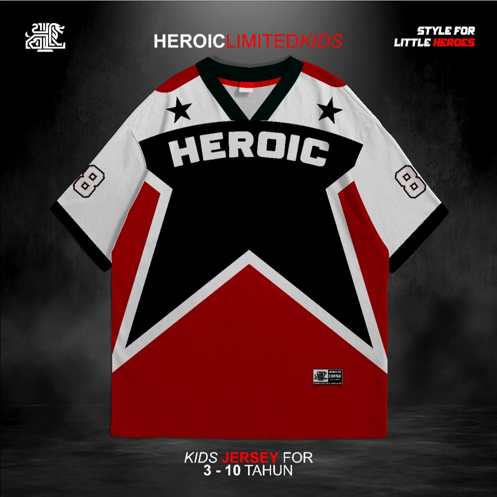 HEROICLIMITED VINTAGE CHILDRENS JERSEY STAR 88 - CHILDRENS JERSEY SERIES NUMBER - REGULAR CHILDRENS 