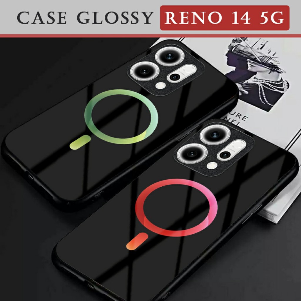 เคส HP สําหรับ Reno 14 5G [KK9] Reno 14F | ซอฟท์เคสกระจกเคลือบเงา | เคสกระจกอะคริลิค | กล้องโปรเทค |