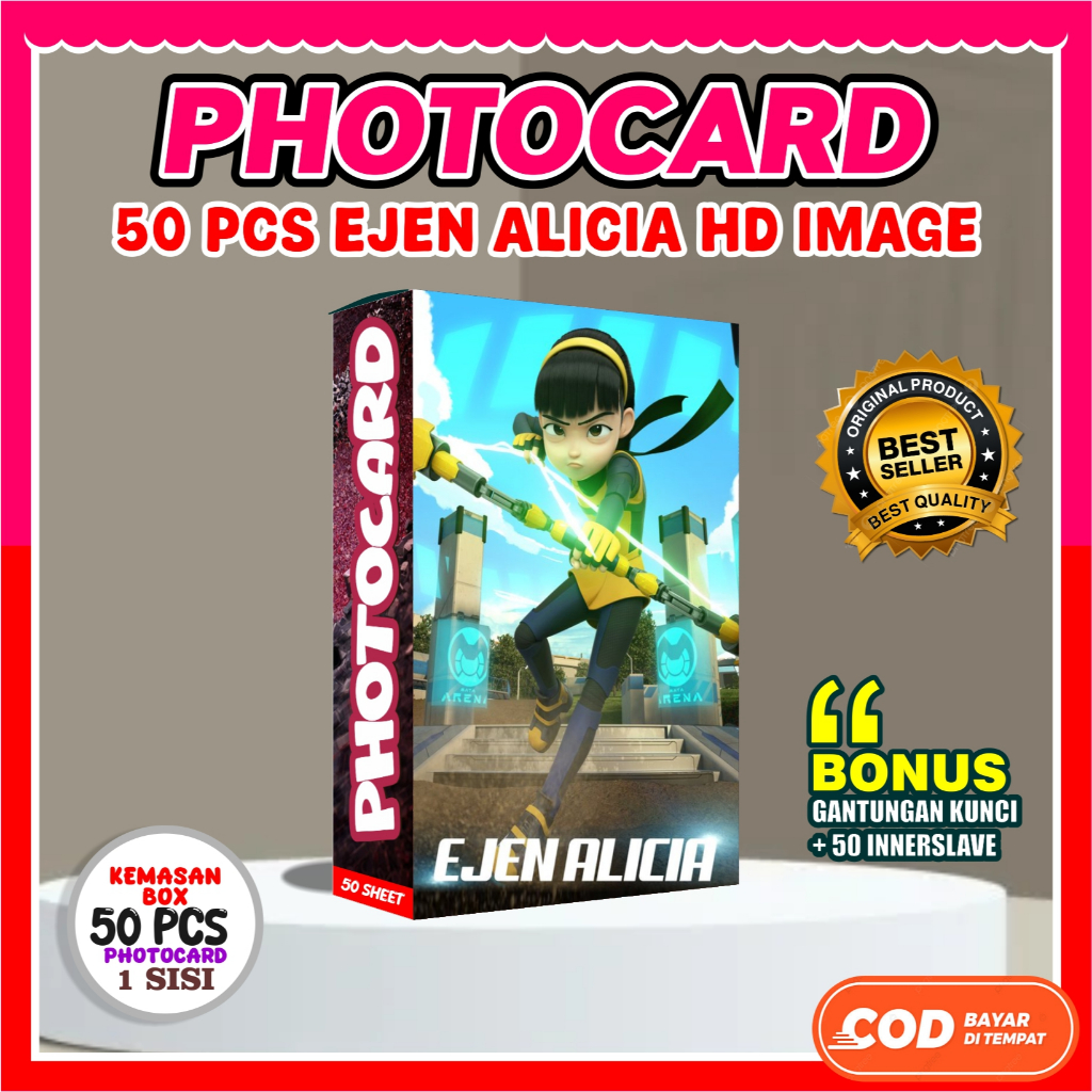 GANTUNGAN 50 การ์ดรูปถ่าย Ejen Alicia ล่าสุดพร้อมพวงกุญแจ Bonus - Photocard Gallery