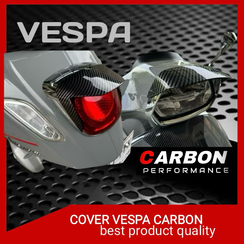 VESPA SPRINT ฝาครอบโคมไฟคาร์บอน GLOSSY - ฝาครอบโคมไฟคาร์บอน Vespa - variation automatic - อุปกรณ์เสริม Vespa sprint - Vespa MODIFICATION