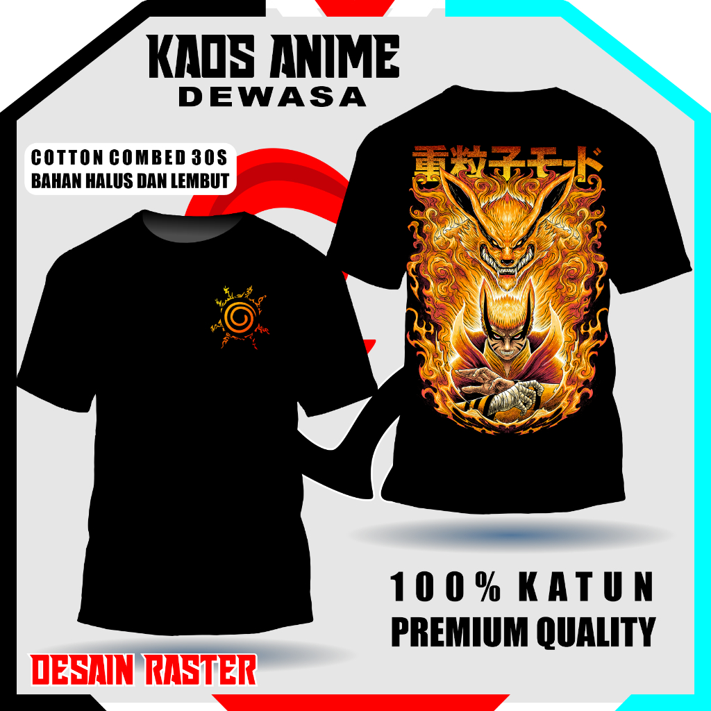 NARUTO Anime Distro เสื้อยืดสําหรับผู้ใหญ่ V5