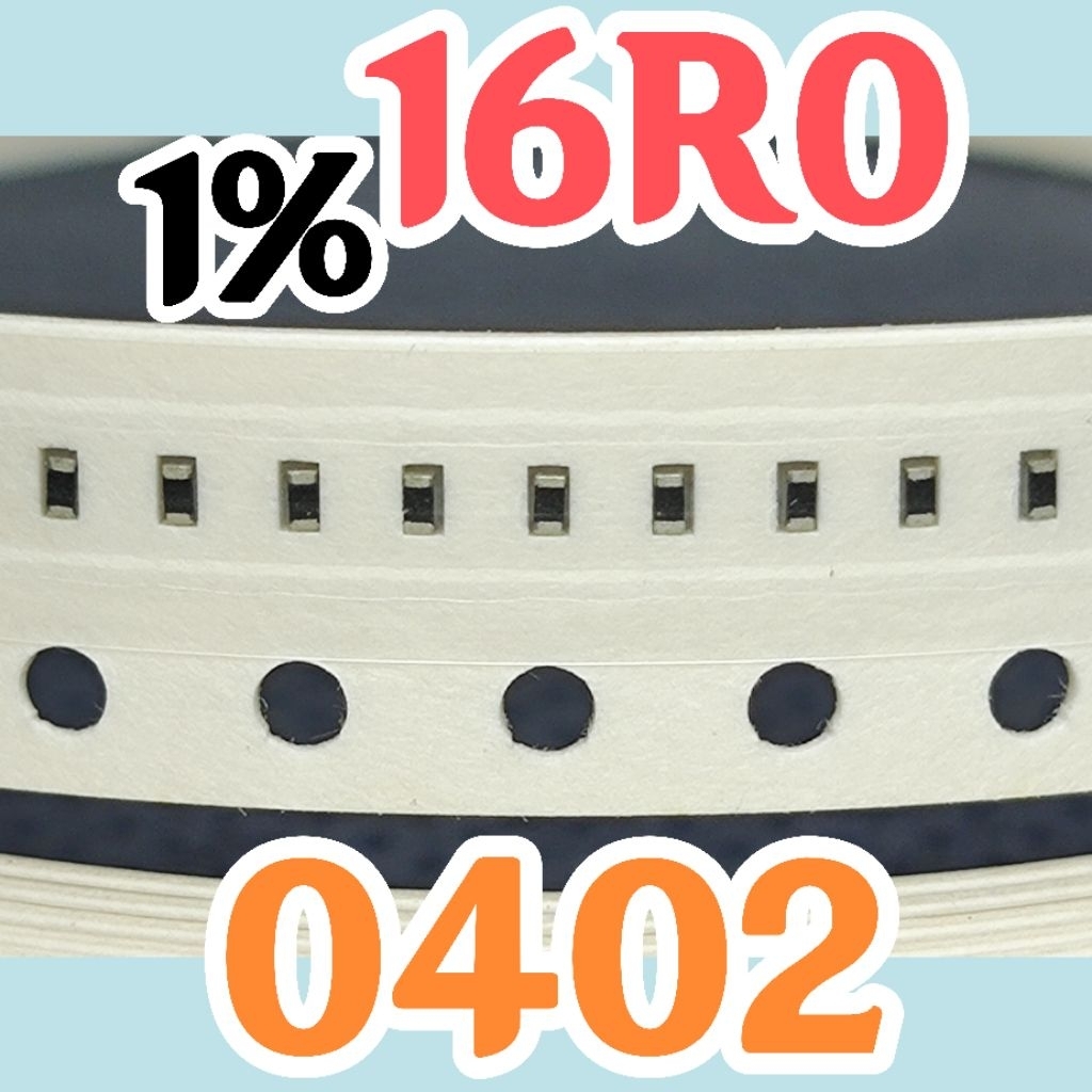 10 ชิ้น ตัวต้านทานชิป smd 16R 160 16R0 1% ขนาด 1005 0402 16ohm 16 โอห์ม