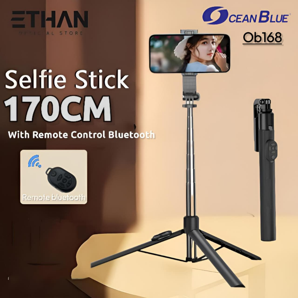 OCEANBLUE Tongsis ขาตั้งกล้องระยะไกล OB168 1.7 เมตร Selfie Stick Holder Hp Content Creator
