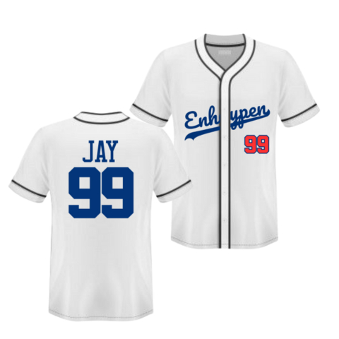 KEMEJA Enhypen kpop ไอดอลเบสบอล Jersey เสื้อเชิ้ตสีขาวเกาหลี ท็อปป่า heesung sunghoon