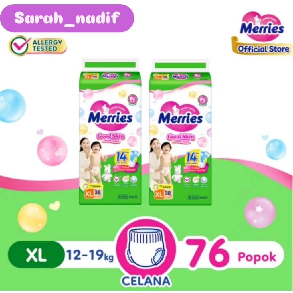 Merries Pants Good Skin XL38 แพ็คคู่ มี 76