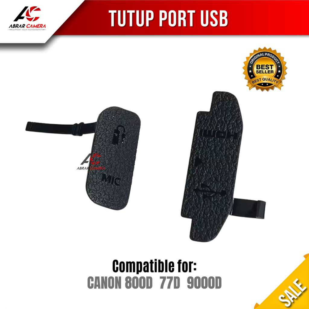 ยางประตูด้านข้าง USB MIC HDMI AV OUT DSLR Canon EOS 800D 77D 9000D ฝาครอบยางด้านข้าง