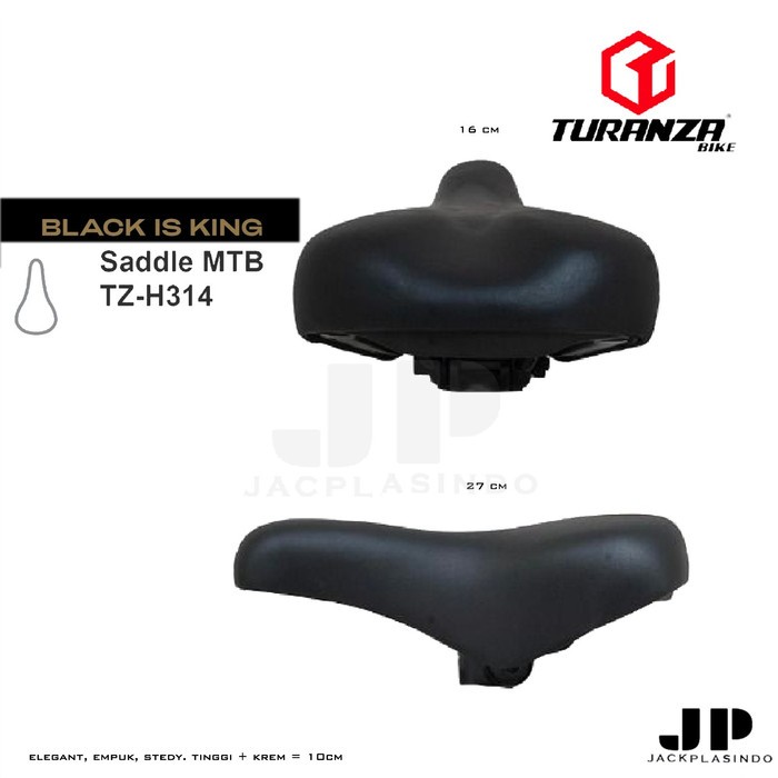 Turanza TZ 314 อาน MTB ธรรมดาสีดําโฟมหนา