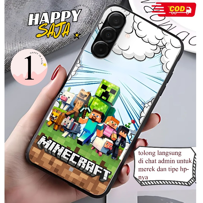 492. เคสพรีเมี่ยม GLOSSY สําหรับ SAMSUNG A26 5G A35 A55 A36 CASE HD 2D COLLERFULL COOL MINECRAFT MOT