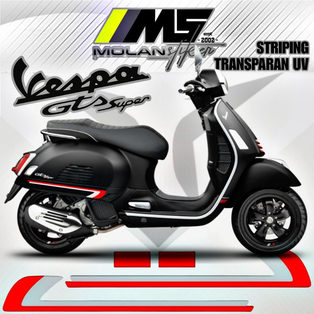 Decal สติกเกอร์ Striping Variation โปร่งใส Uv Vespa GTS 150 Super Vespa GTS iget Abs Facelift Vespa 