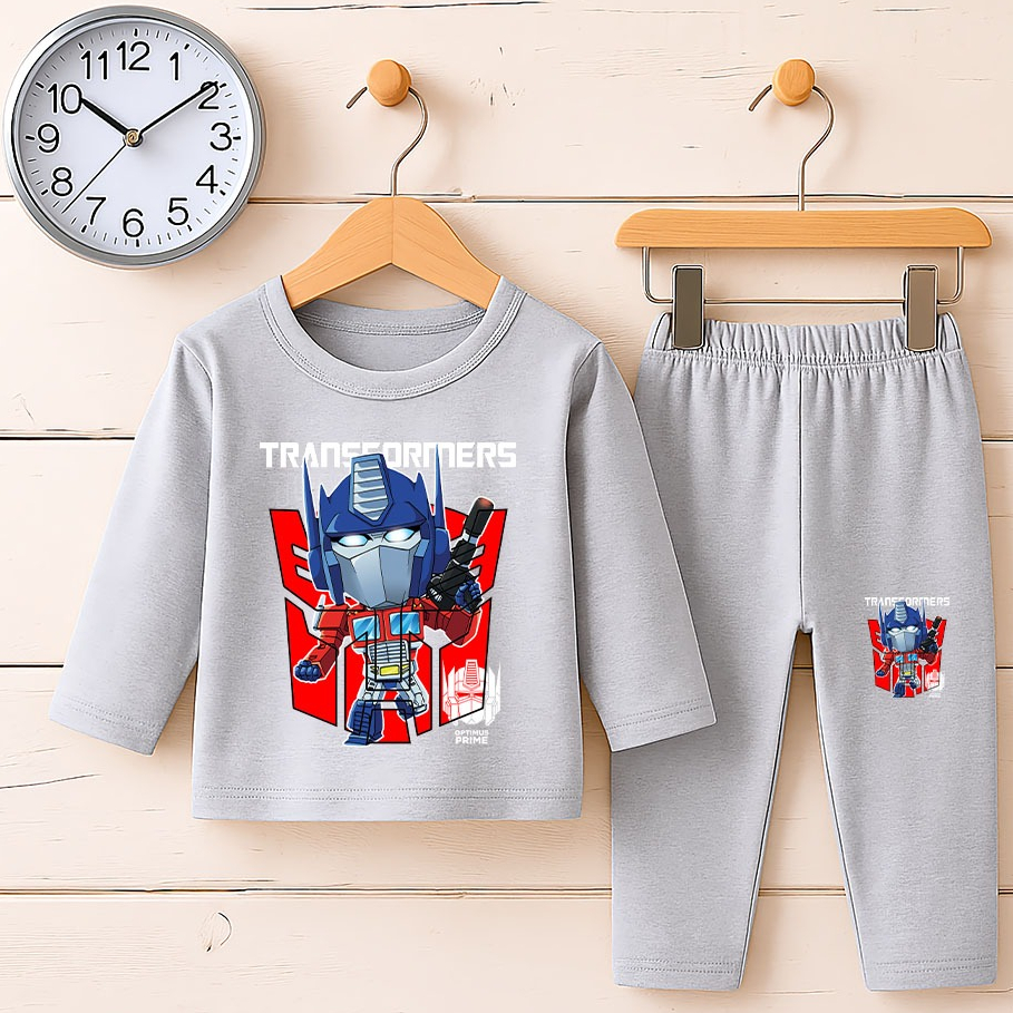 TRANSFORMERS ชุดนอนเด็กแขนยาวและกางเกงขายาว 3-10 ปี