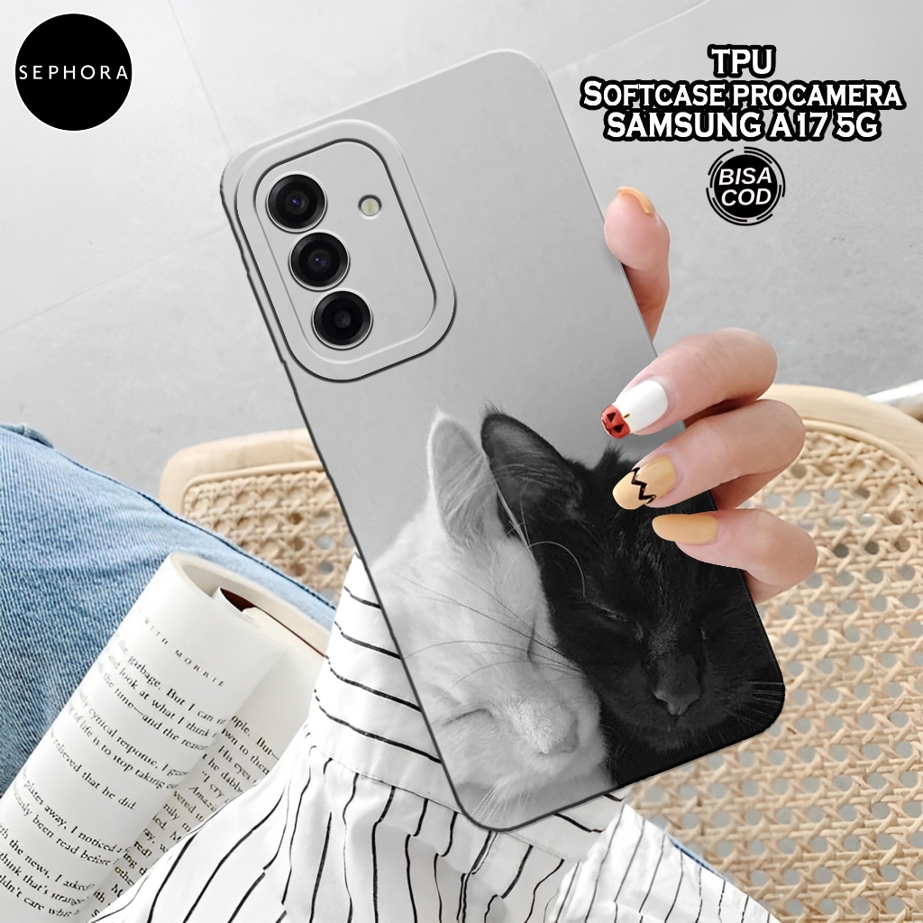HP เคส Samsung Galaxy A17 5G 2025 ใหม่ล่าสุด - เคสแมวแฟชั่น - Samsung A17 5G Softcase - เคสกล้อง Pro