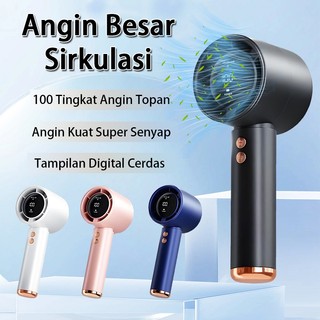 【Upgraded】Kipas Angin Mini USB - Portable Rechargeable - Bisa Di Charge - 3 Speed - Senyap & Dingin - Untuk Meja, Dapur, Travel - Baterai Tahan 8 Jam (Small Fan)
