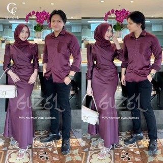 Couple Prince Elisa Dress Brukat by Guzel Satin Silk Premium Wanita Kondangan Muslim Body Fit 2025
