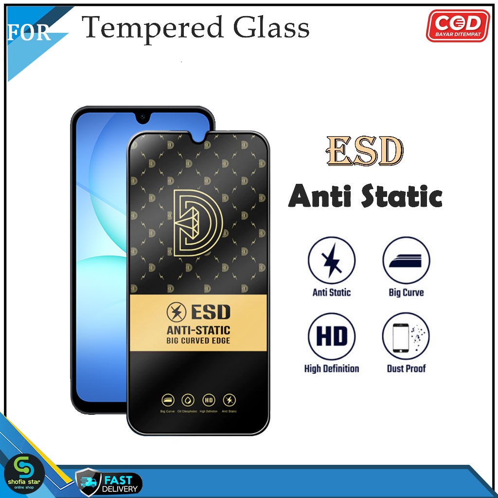 กระจกนิรภัย Anti Static ESD Full Cover Realme 10 5G C12 C15 C21 C21y C25s C25y C30 C31 C35 C51 C51s 