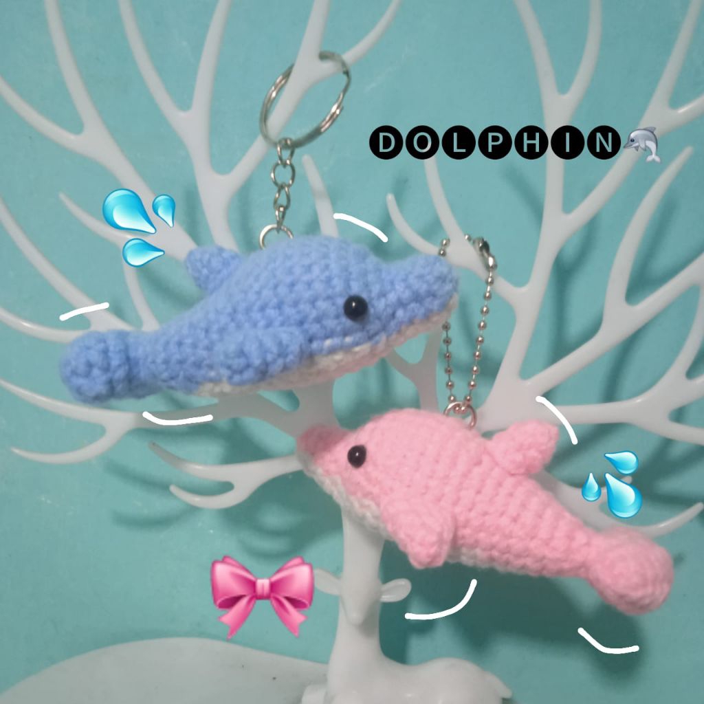 แอนตุน เรียลปิค!! Po1-3H พวงกุญแจ/ตกแต่งกระเป๋า/พวงกุญแจถัก amigurumi ปลาโลมา/ปลาโลมา" คู่