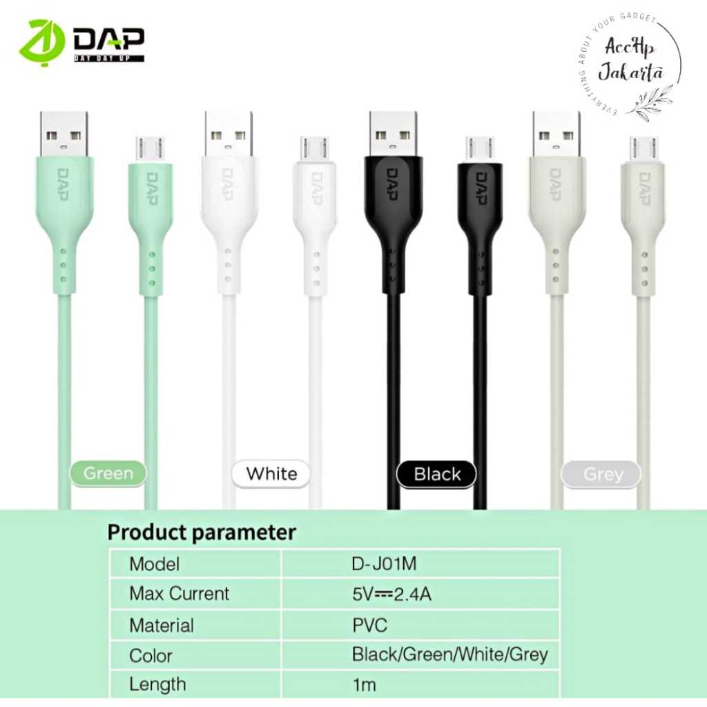 DAP D-J01L Lightening D-J01T Type-C Data Cable Dap Fast Charging 2.4A JAR CONTENTS 20 ชิ้น